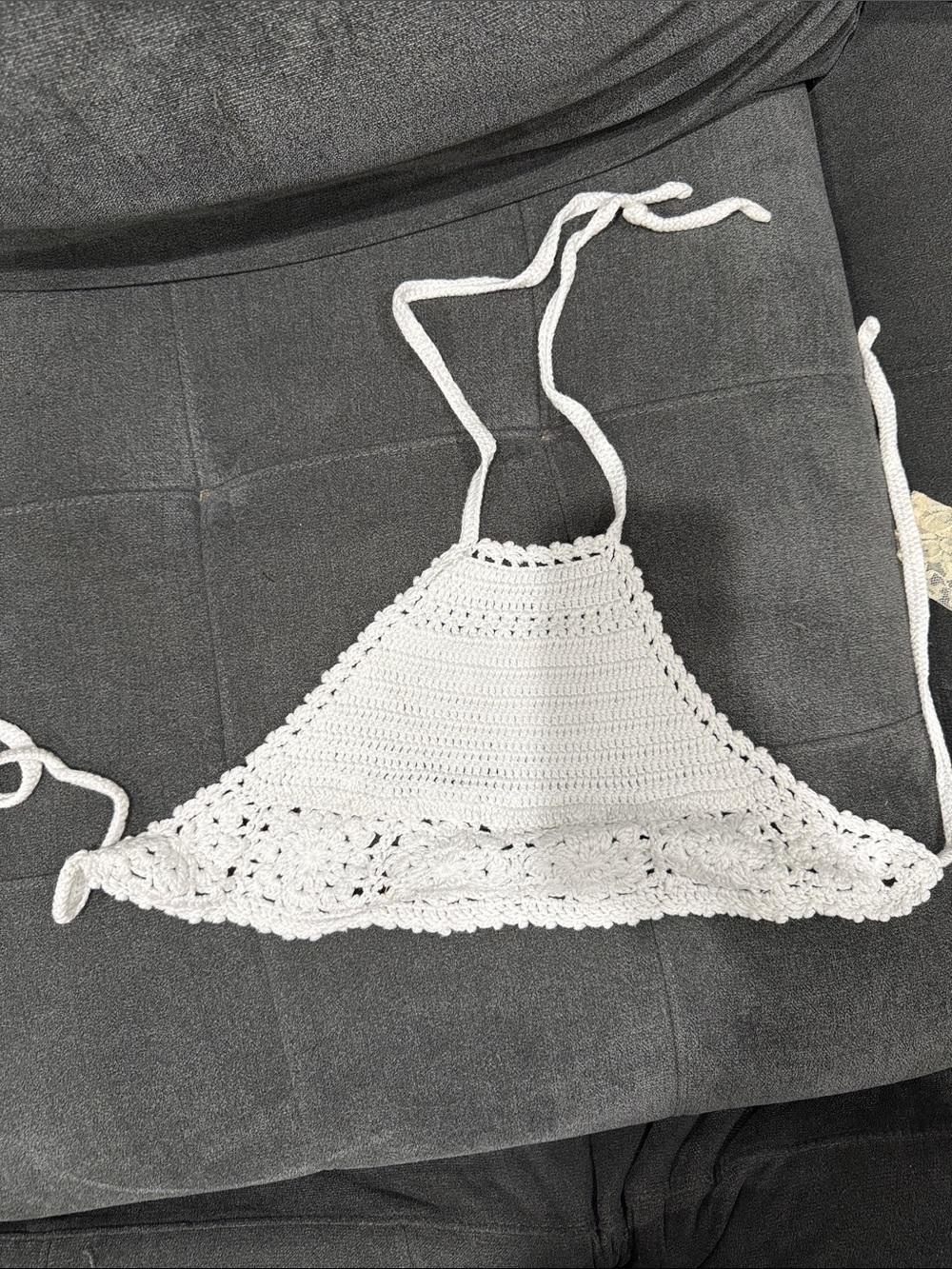 Handmade White Crochet Halter Top